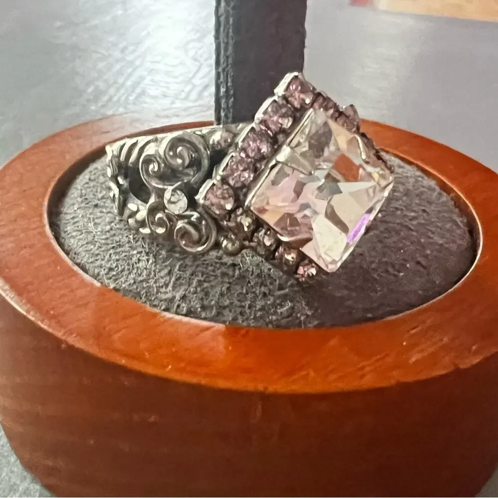 Sorrelli Crystal Silver Tone Ring Size 7